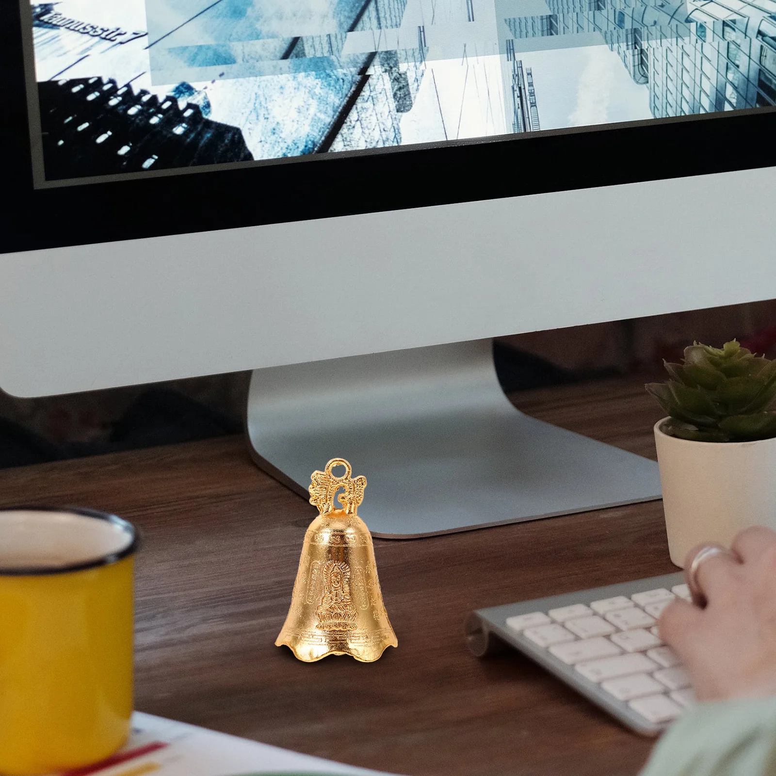 خمر جرس الرجعية الصينية البسيطة البرونزية النحت فنغ شوي الرياح الرنين لحديقة المنزل مكتب حفل زفاف ديكور معلق الحرفية #1