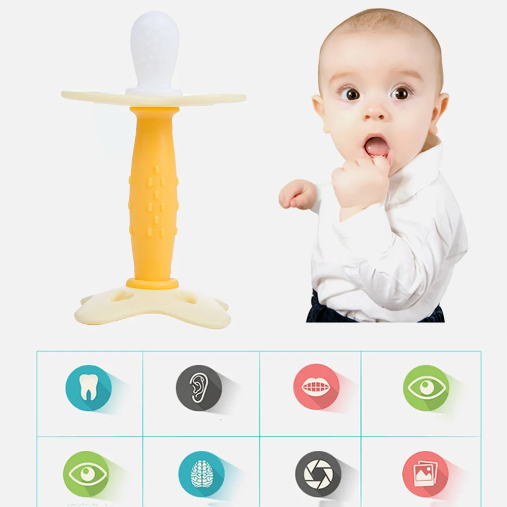 

Durable Silicone Baby Teether Yellow Safe Soothing Molar Chewing Gel Infant Accessories Baby Teether Teething Gel