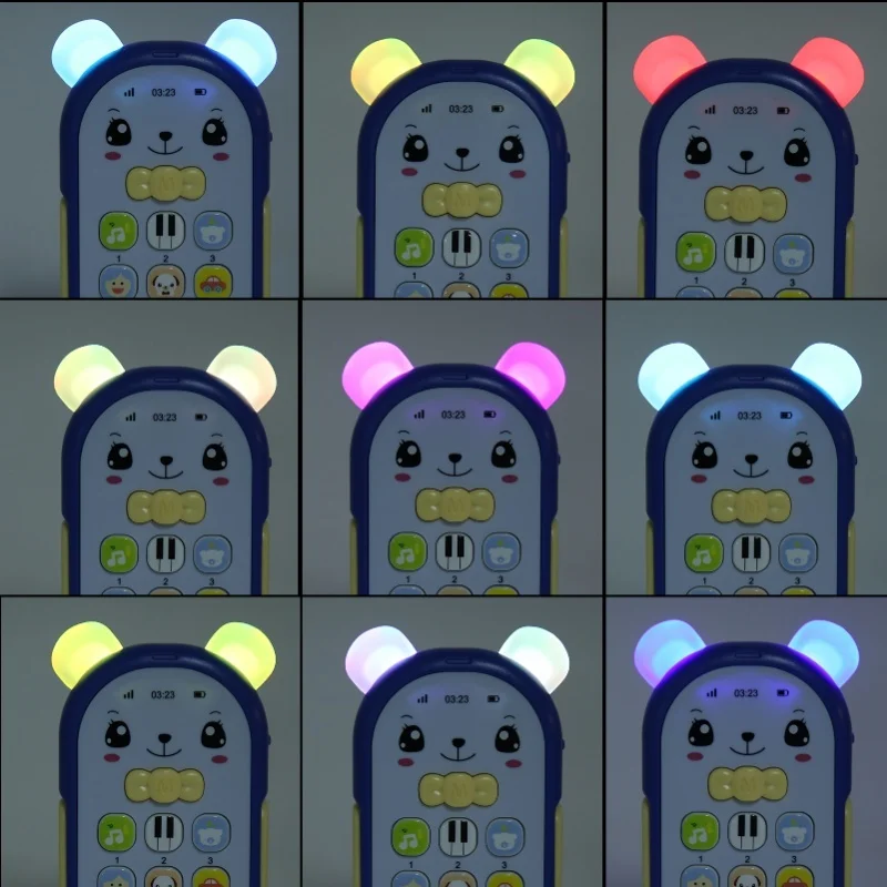 Babytelefoon Speelgoed Simulatie Telefoon Muziek Geluid Lichteffect Kinderen Mobiele telefoon Speelgoed Blauw