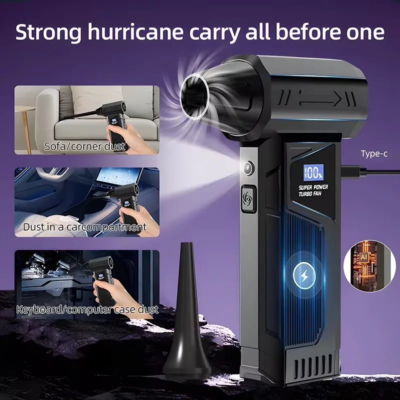 

Powerful Air Blower 130000RPM Turbo Jet Blower Brushless Vacuum Cleaner For PC/Keyboard/Home/Car Cleaning Air Duster Fan Blower