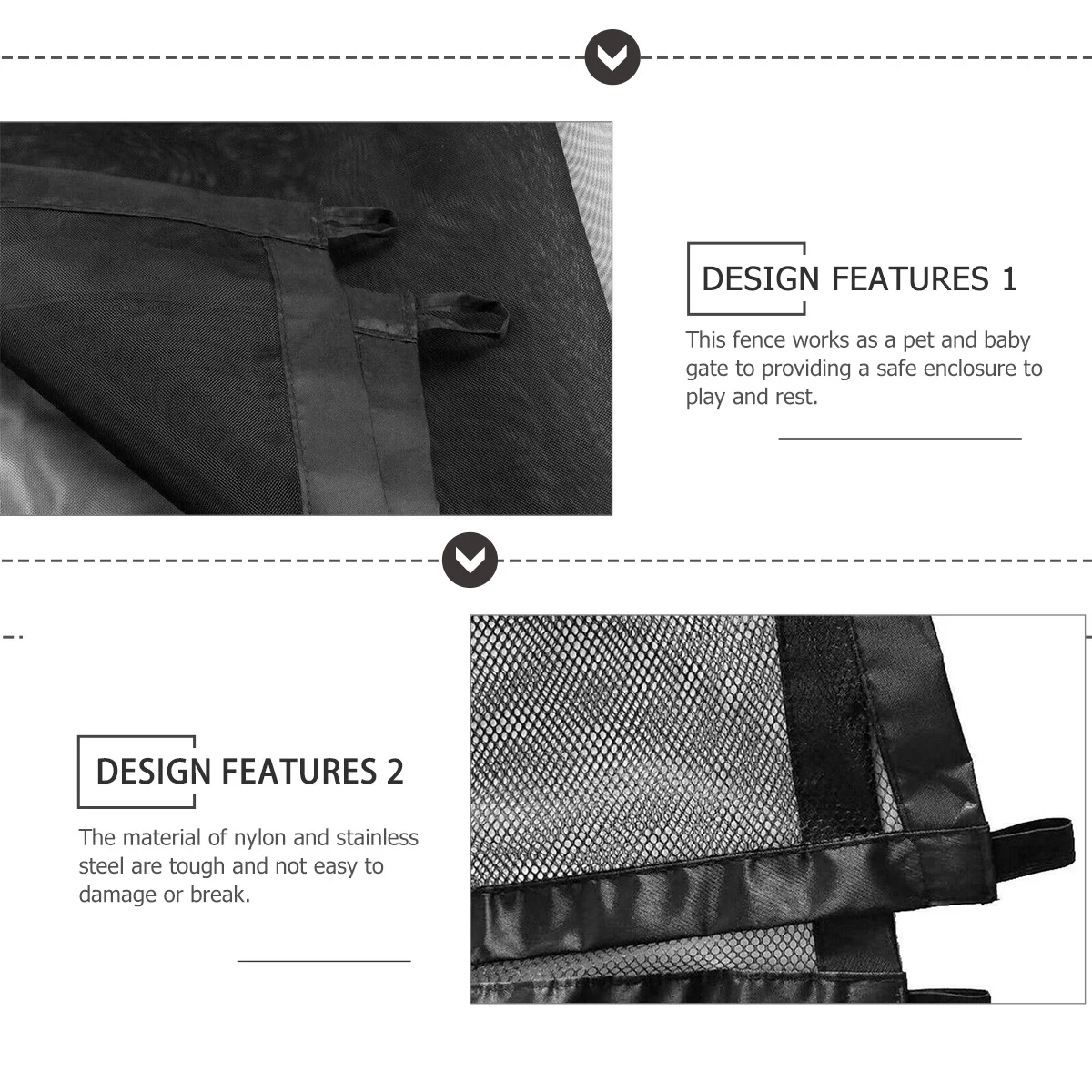 بوابة شبكية لسلامة الأطفال، سياج عزل للحيوانات الأليفة، قابل للسحب من النايلون المقاوم للصدأ للاستخدام الداخلي، سهل التخزين، حارس أمان للحيوانات الأليفة #5