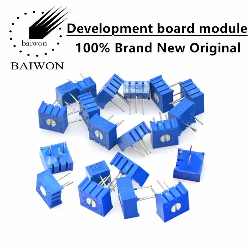 10 Buah 3386P 3386 100 200 500 Ohm 1K 2K 5K 10K 20K 50K 100K 200K 500K 1M Ohm 100R 200R 500R Potensiometer Pemangkas Trimpot