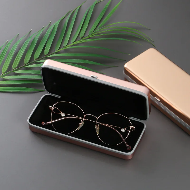 Hard Metal Glasses Case Superior Aluminum Glasses Box Capsule Flip Top Portable Travel Eyeglasses Organizers Customized Logo