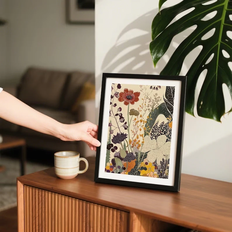 Modern Japanese Botanical  Wall Art Print Canvas Painting Poster Picture For Living Room,Bedroom Home Decor - view 4
