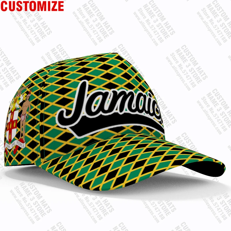 Jamaica Baseball Caps Free 3d Custom Made Name Number Team Logo Jm Hats Jam Country Travel Jamaican Nation Flag College Headgear