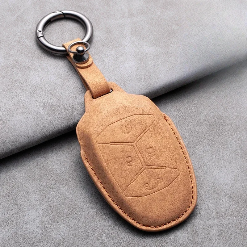 

Leather Car Remote Key Case Cover Shell Protector Fob Keyless for LYNK&CO Lynk Co 01 02 03 05 06 01 Keychain Accessories