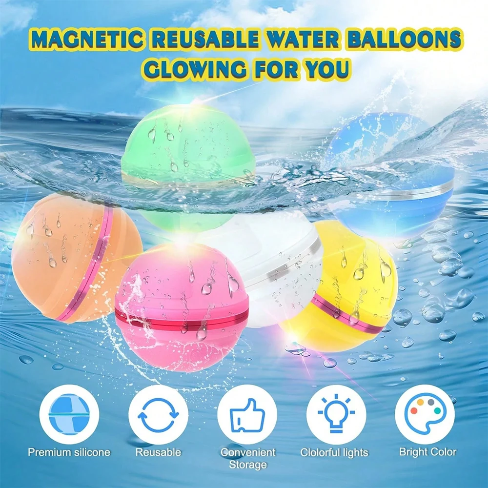 1-12 Packลูกบอลน้ําแบบใช้ซ้ําได้,Self-Seal Fastพองลูกบอลน้ําซิลิโคน,ฤดูร้อนสระว่ายน้ําชายหาดกิจกรรมกลางแจ้งน้ําของเล่น