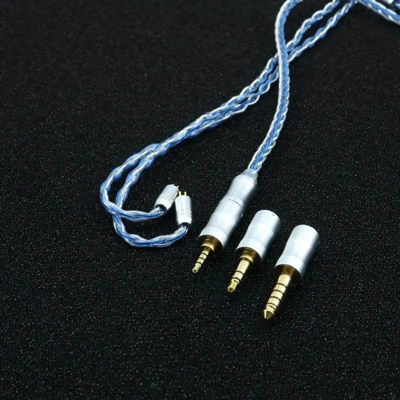 Xinhs 8 Xanh Dương Bạc Bạc Cáp Mô Đun Cáp Cho KZ KZZSX ZSN ES3 KC2
