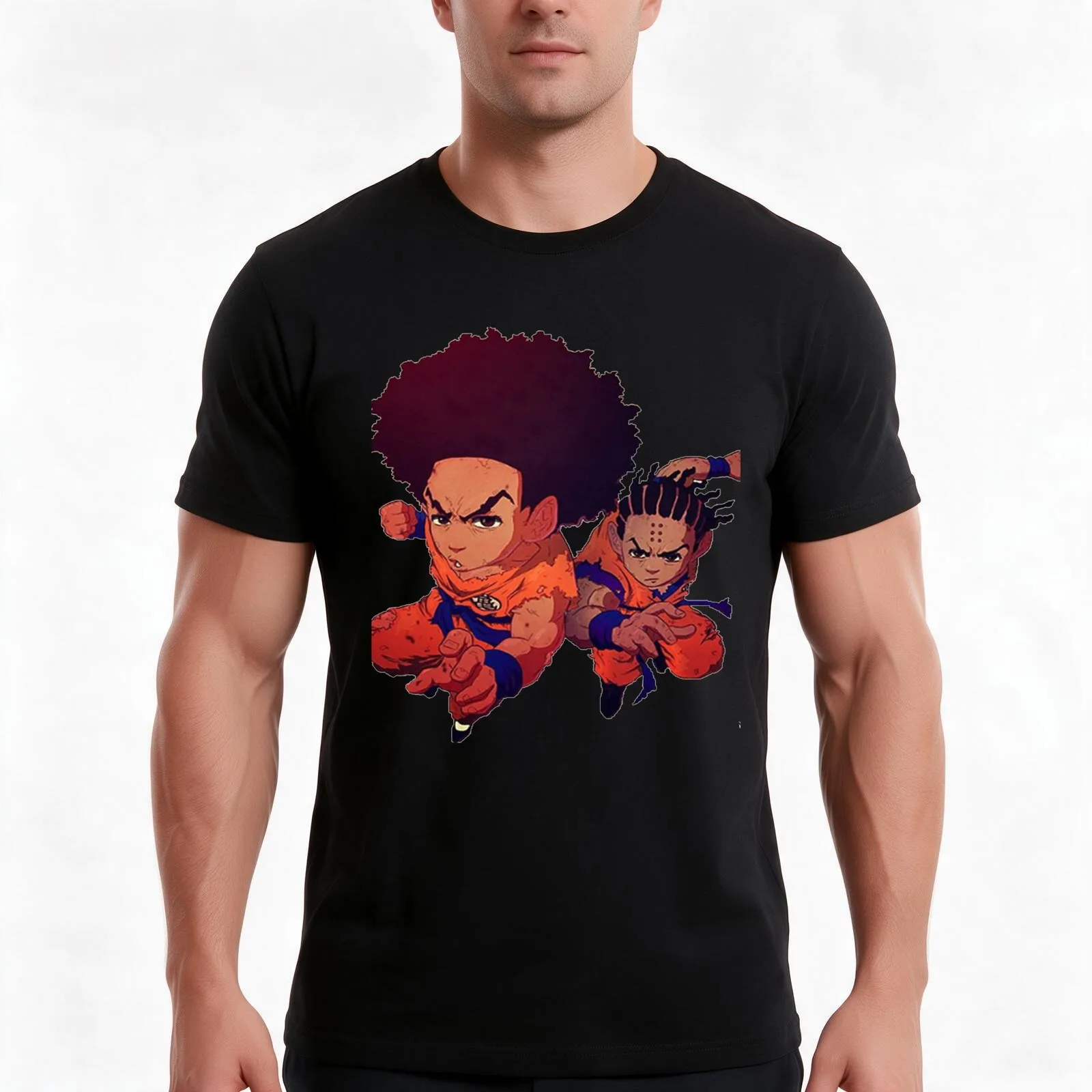 The Boondocks manga T-Shirt Summer Casual Cotton Tee Oversized Streetwear Tops Vintage Graphic Print Loose Fit Short Sleeve