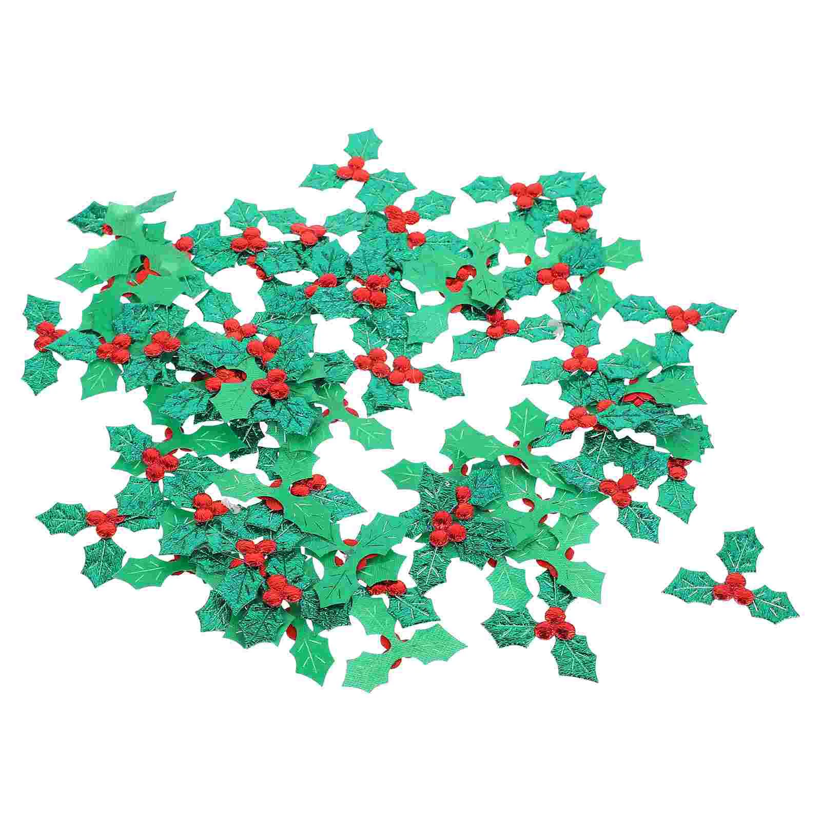 100 Pcs Confetti DIY Accessories Berries Holly Leaves and Cloth Crafts Making Accessory