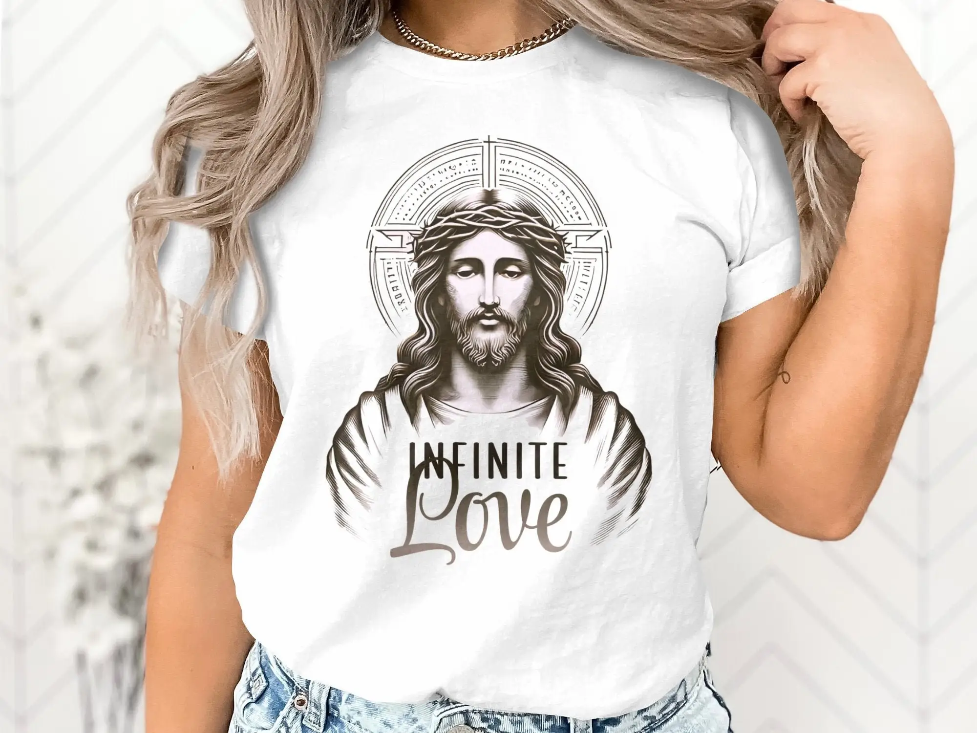 Infinitive Love Jesus Christ Religion Christian Faith T Shirt Religious Bible Church Present