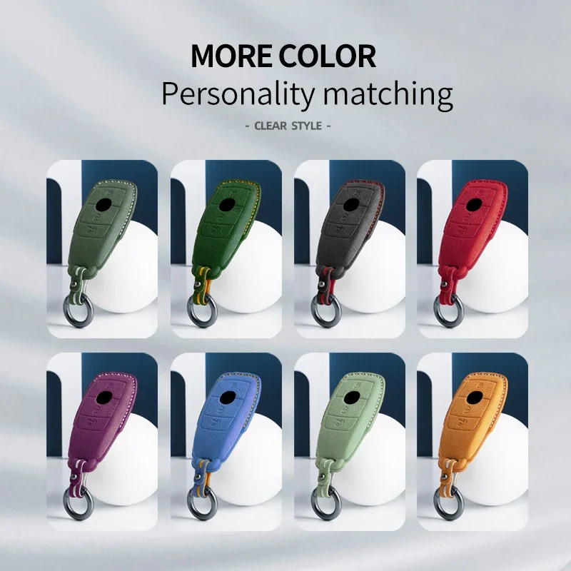 Alcantara Car Key Case Cover For Mercedes Benz W176 W177 W205 W206 W212 W213 W222 W223 W167 W463 X166 A C E S G CLS GLC SL Class