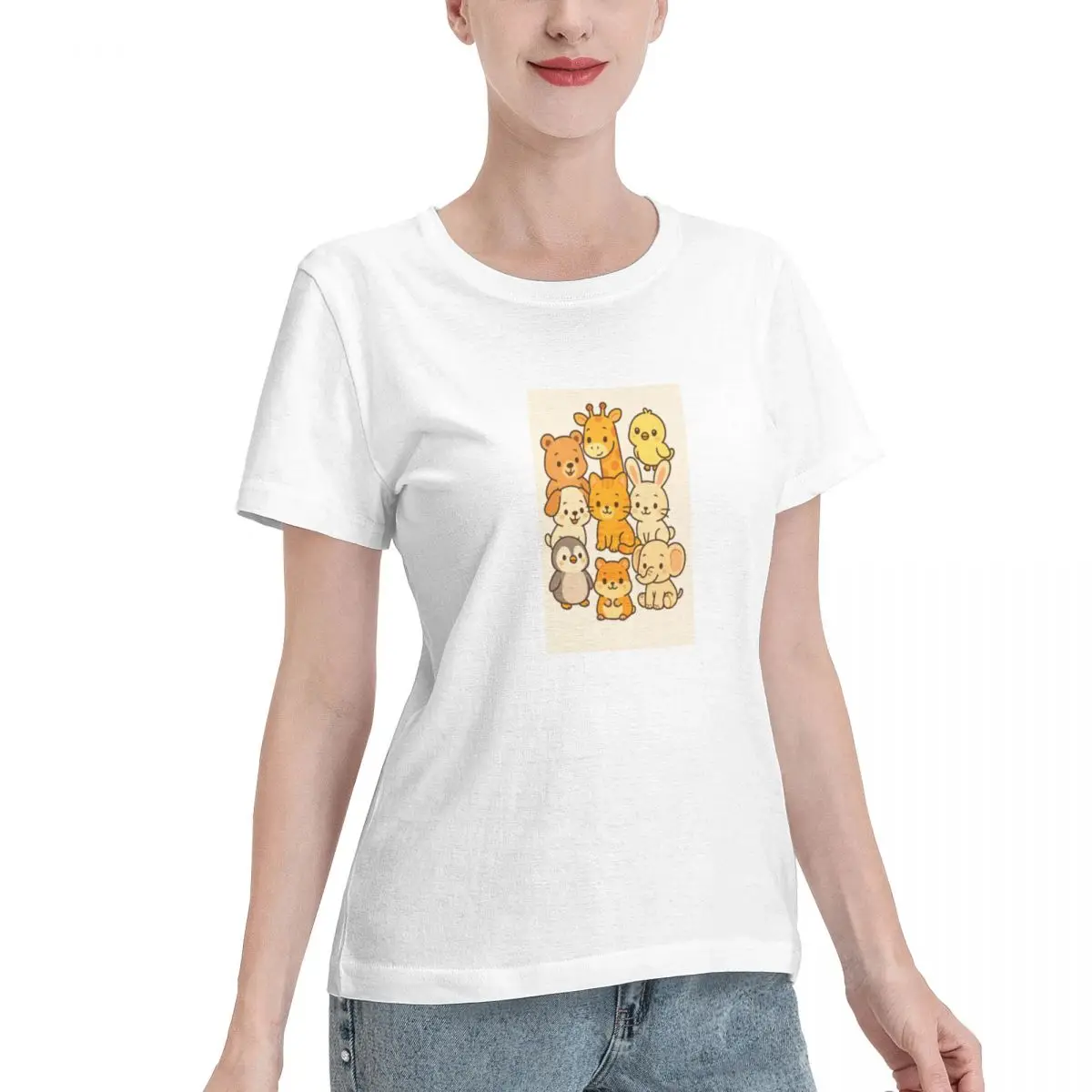 No Shrink Cute Animals For Babies Women's T-shirt Boho Loungewear Top