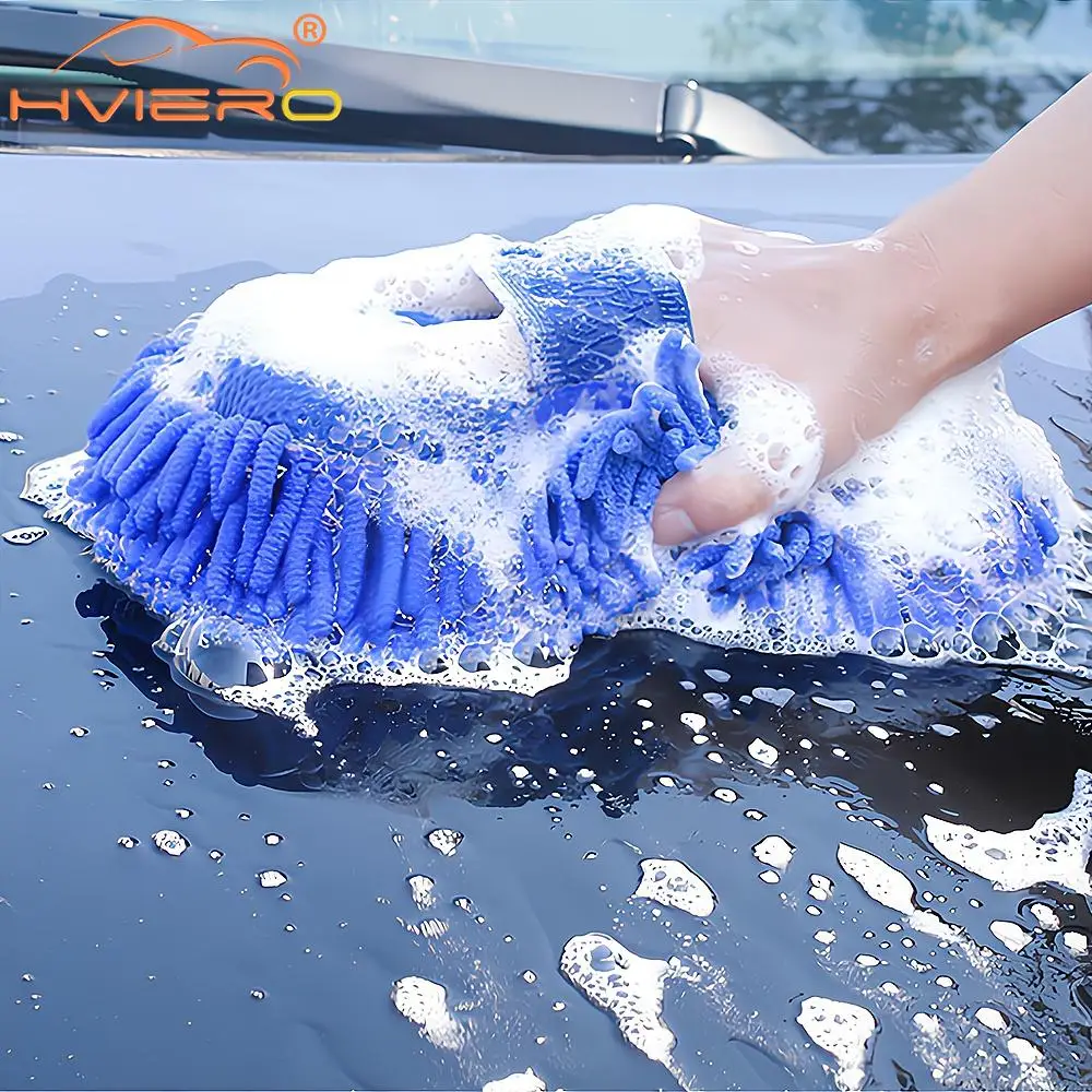 1pcs Paint Cleaner Spot Rust Tar Remover Microfiber Car Moto Washer Cleaning Detailing Brushes Washing Blue Towel Gloves Washers