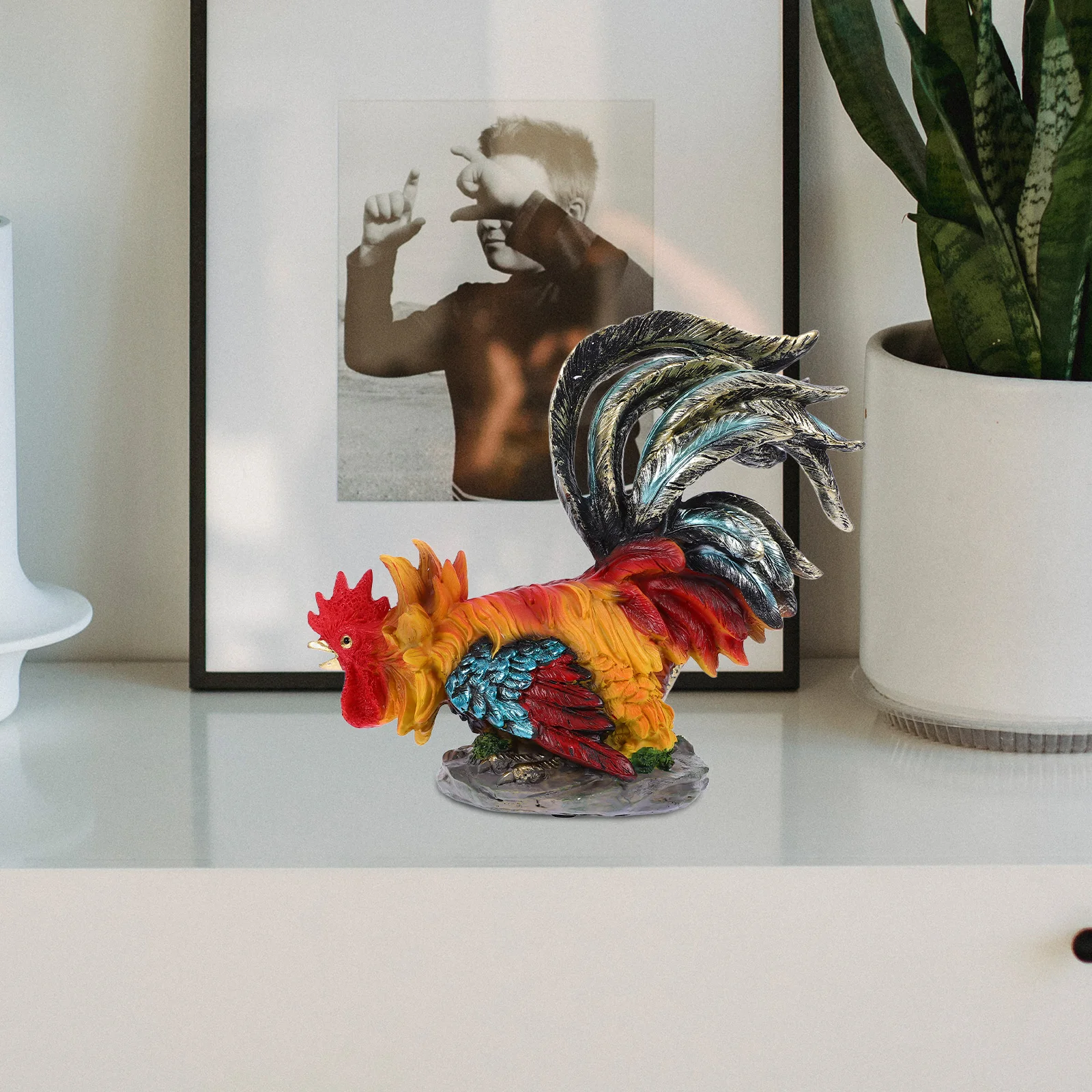 

Статуя петуха, реалистичный внешний вид, реалистичные особенности, уникальный декор фермы, сад, двор, украшение для дома, фигурка петуха из смолы