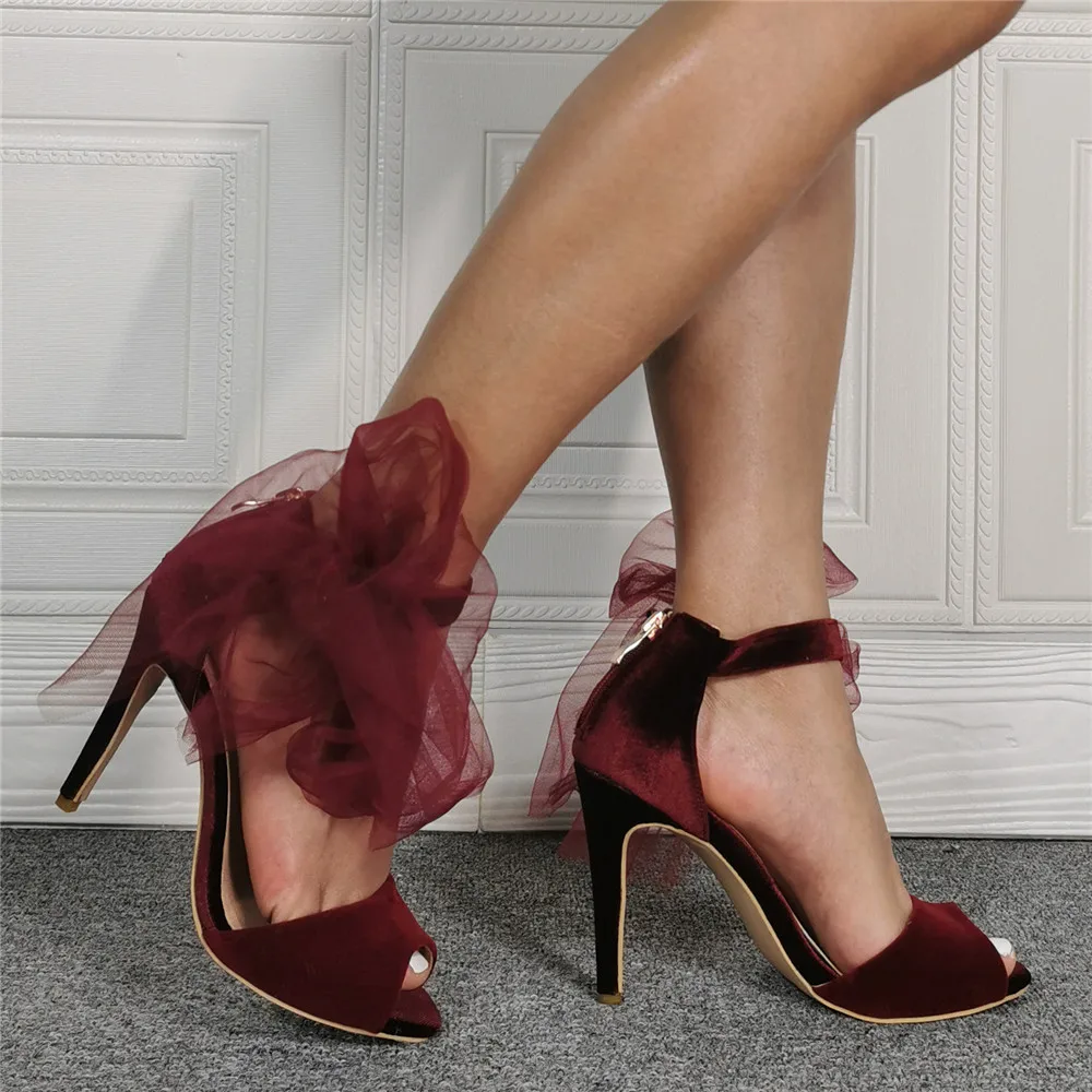 

Peep Toe Stiletto High Heels Solid Color Sandals Elegant Sexy Party Women Shoes Plus Size Fashion Pumps