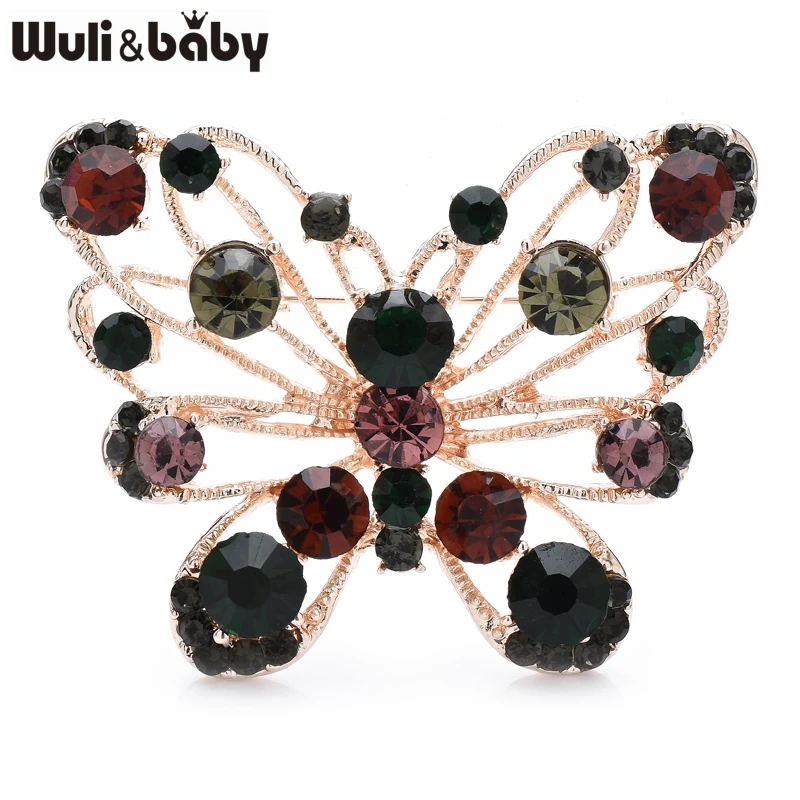 

Wuli&baby Beautiful Rhinestone Butterfly Brooches For Women Men Lovely Insects Easy-match Insects Party Office Brooch Pins Gifts