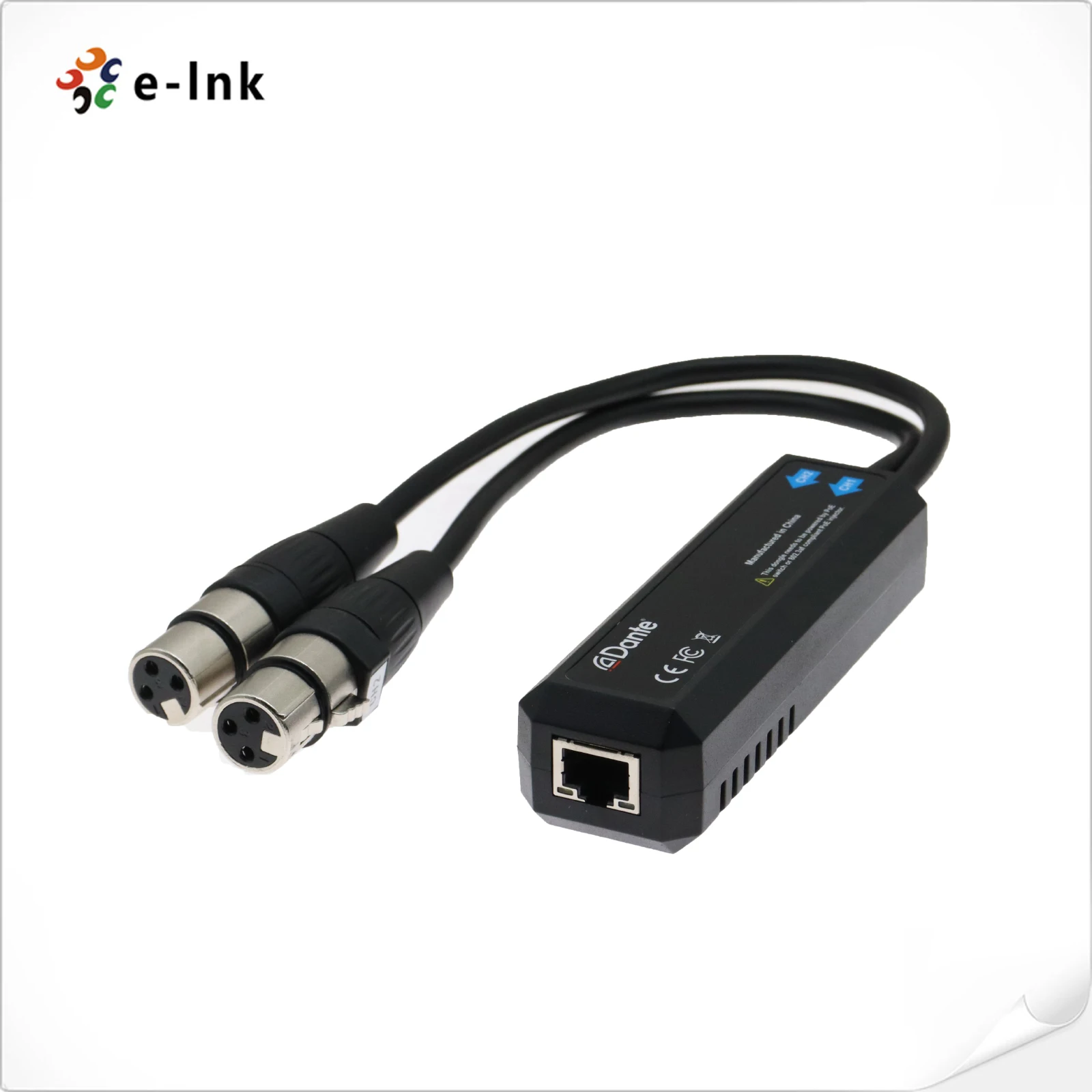 Dante 2Ch Analog Input Dongle Converter LNK-DAN-D5 with 2 Analog Audio Channels