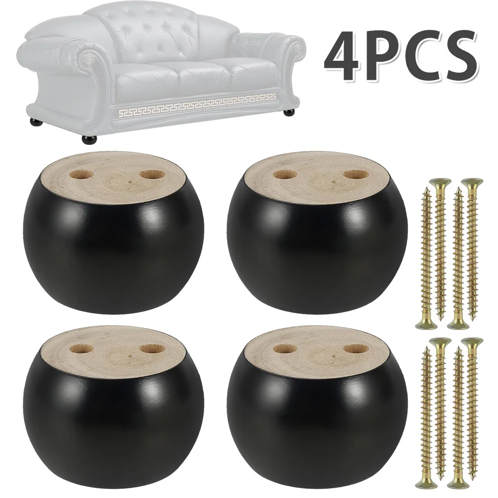 4Pcs/Set Wooden Sofa Legs Feet Coffee Table Furniture Level Feets  Cabinet Legs Furniture Feet Anti Slip Floor Protector Pad