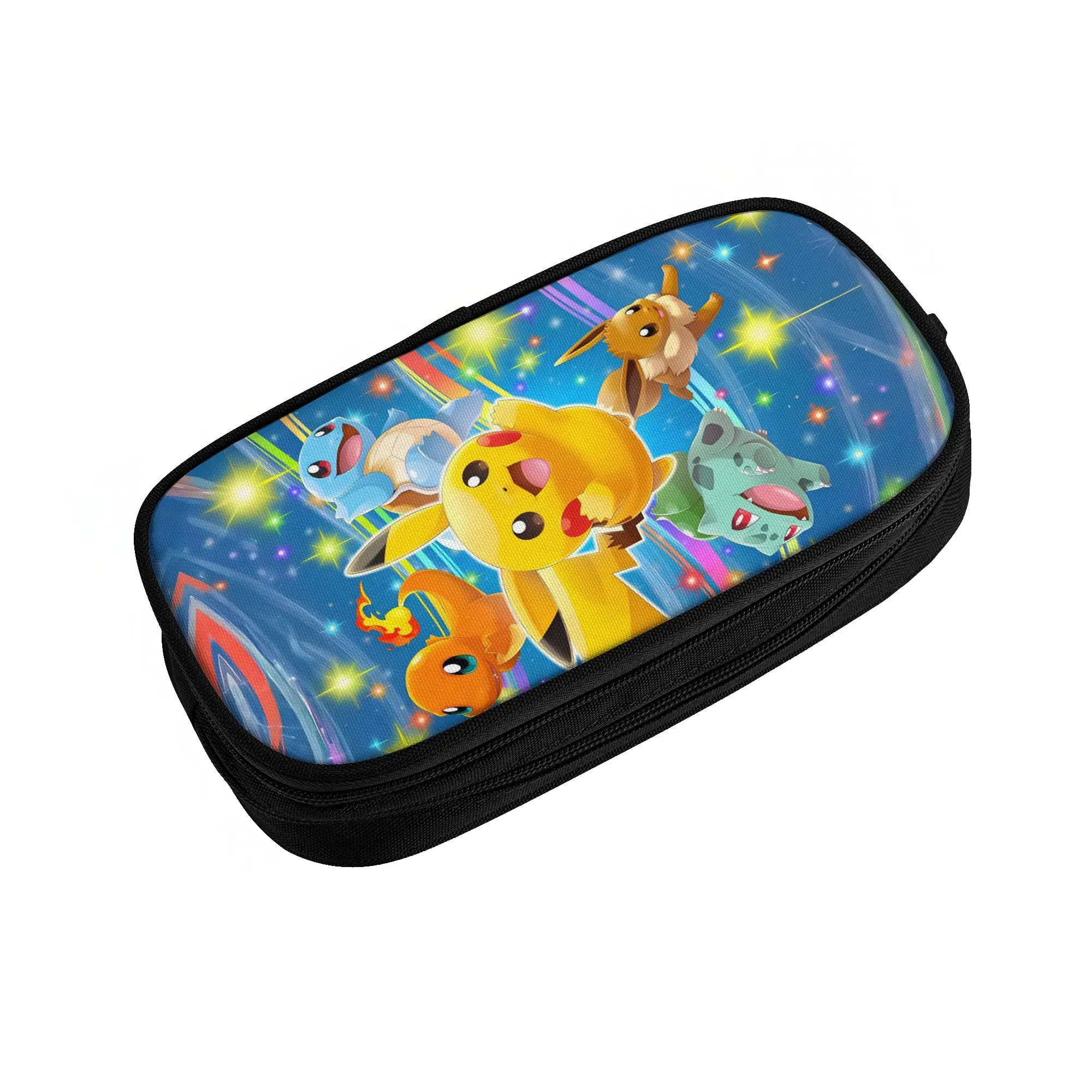 Pokemon P-Pikachu Niedliche Federmäppchen für Jungen und Mädchen Große Kapazität Klassische Anime Kawaii Cartoon Stiftetaschen Schüler Schreibwaren