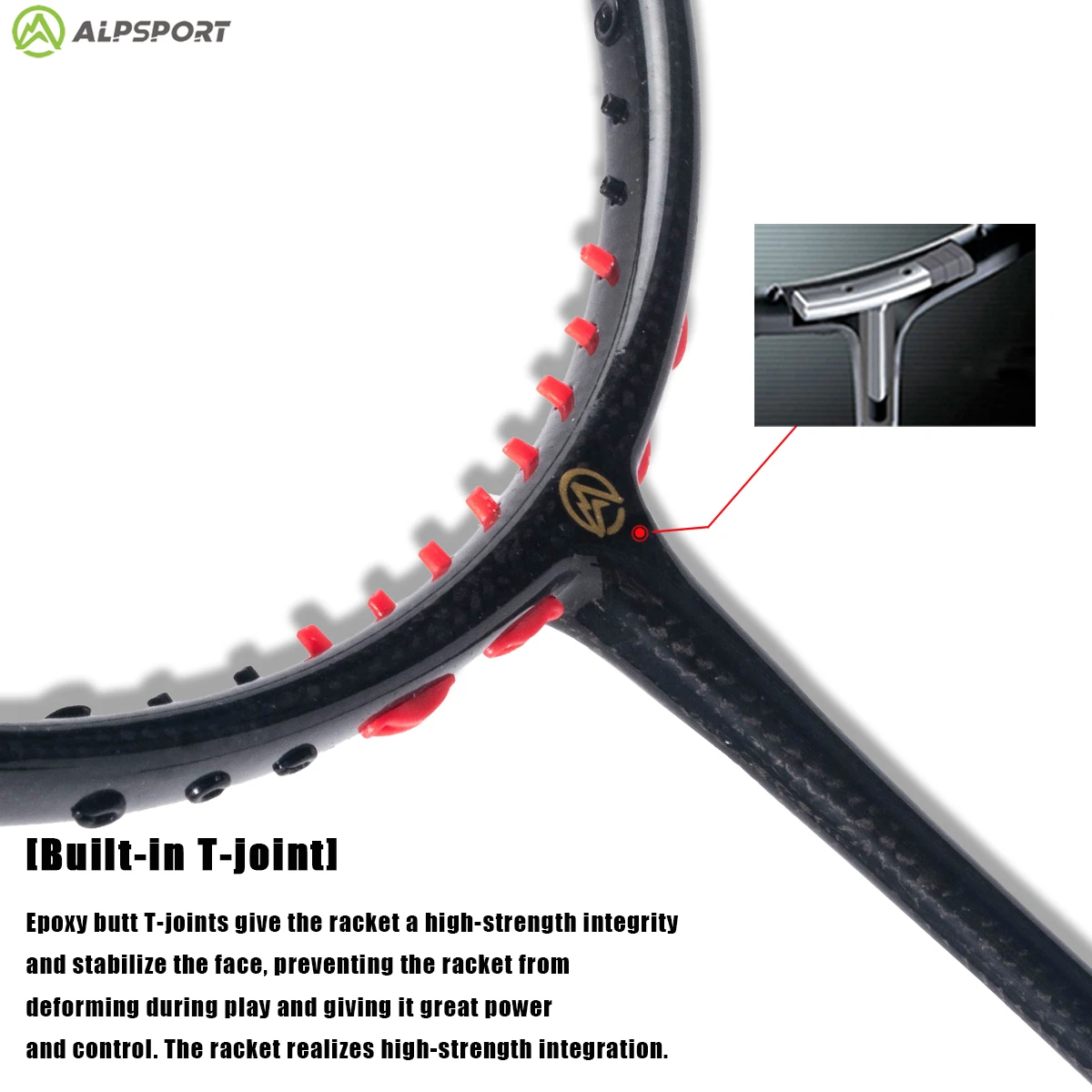 Alpsport BZTK 3U Offensive 90g T800 Badminton Racket Legal Original Imported Maximum 38 lbs Professional Carbon Fiber