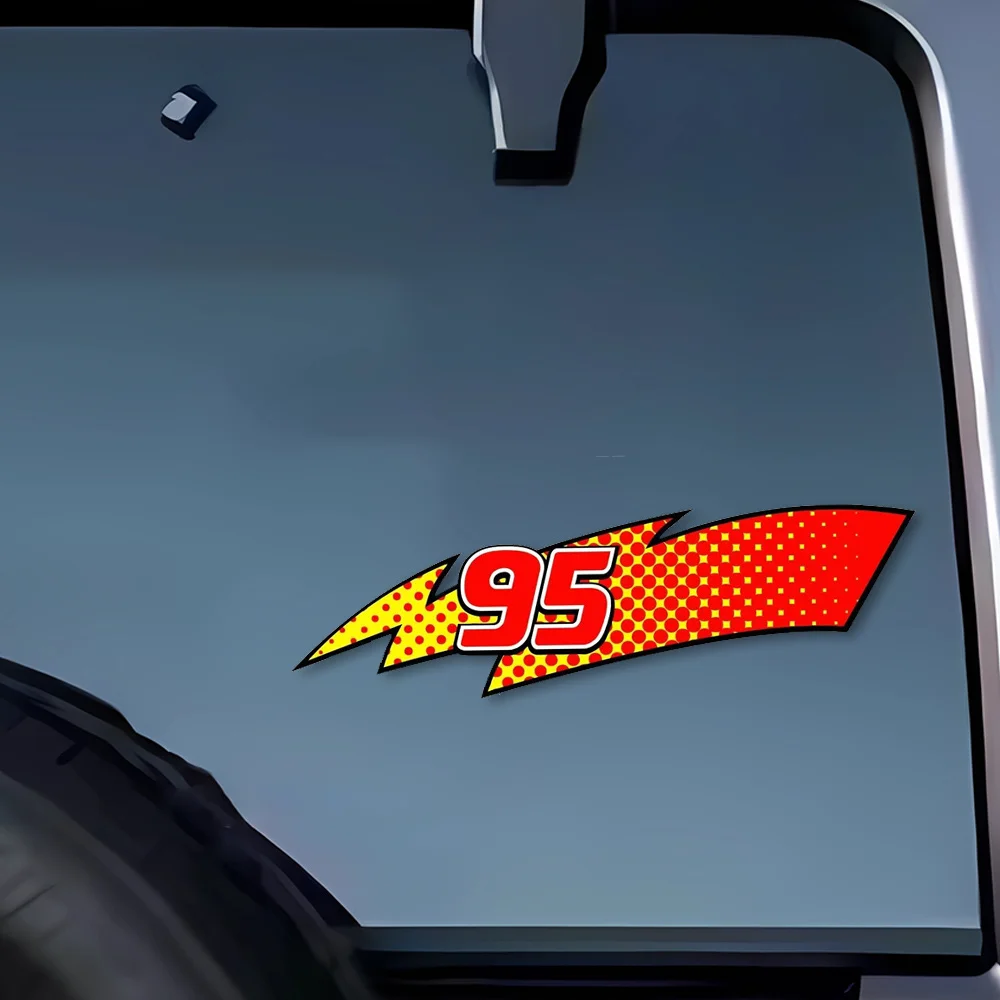 1Pair 95 Lightning Pattern Car Stickers for Racing Auto Window Side Body Bumper Rear Windshield Waterproof Car Decoration