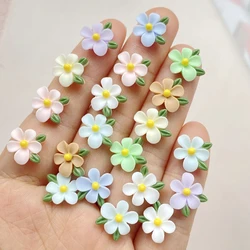 50Pcs Cute Cartoon Mini Colored Flower Nail Art Resin Designer Charms DIY Craft For Nail 3D Decorations Jewelry