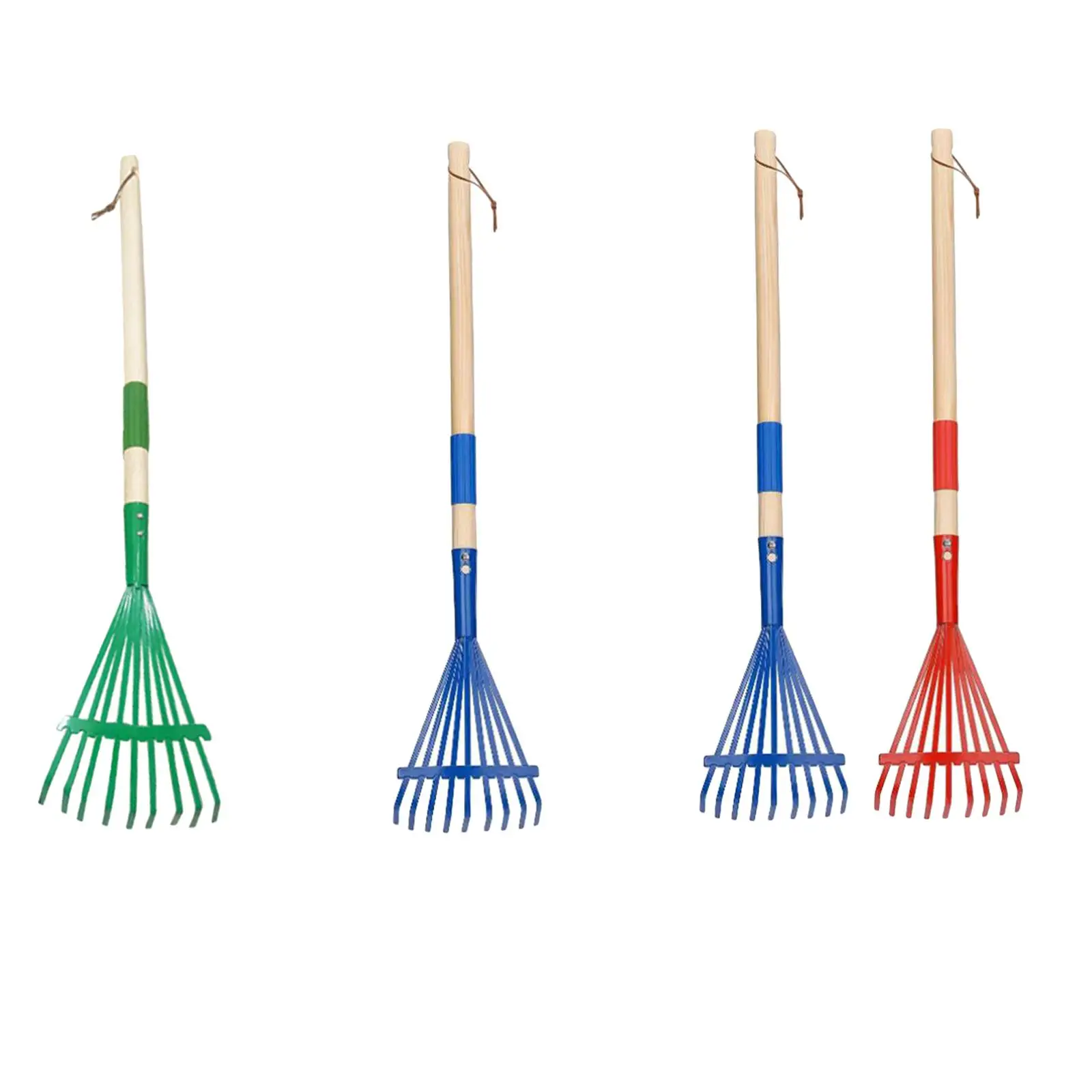 Lawn Leveling Leaf Rake Heavy Duty Plastic Wood Garden Tool for Raking Leaves and Grass Debris
