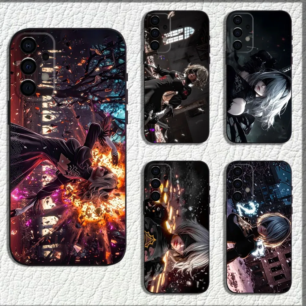 N-Nier A-Automata 2b Anime Phone Case For Samsung Galaxy A13,A21s,A22,A31,A32,A52,A53,A71,A80,A91 Soft Black Shell