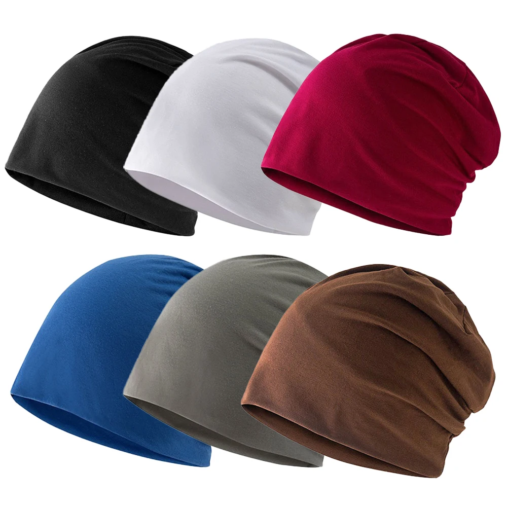 Czapka typu beanie dla kobiet, mężczyzna, jesienno-zimowa, elastyczna, na co dzień, w jednolitym kolorze, luźna czapka po chemioterapii — zdjęcie 3