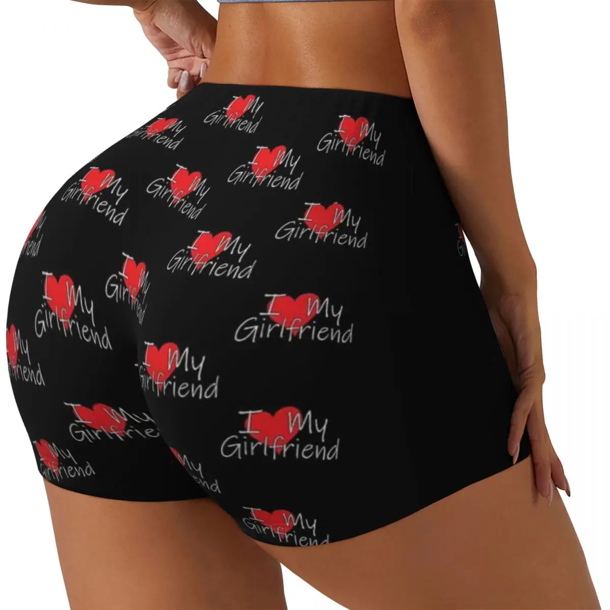 Custom I Love My Girlfriend - Funny Minimalistic Boyfriend Women Gym Workout Running Shorts Athletic Volleyball Yoga Shorts
