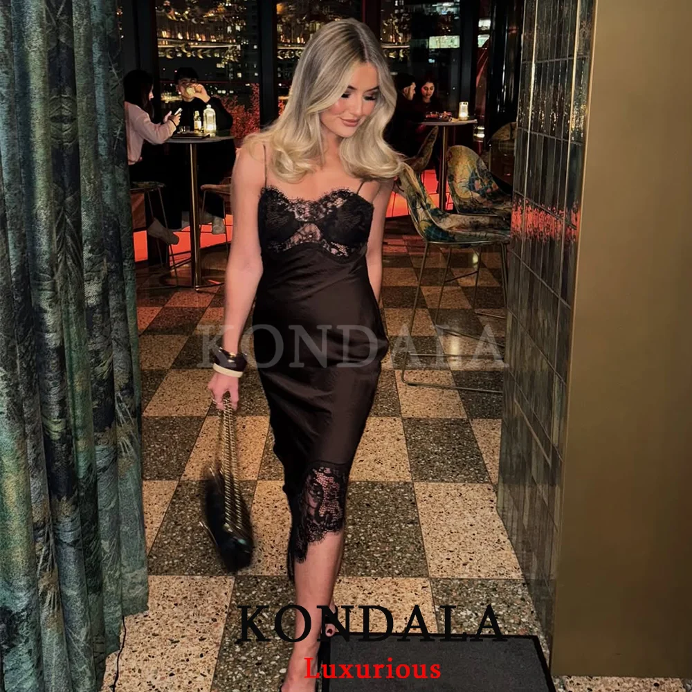 KONDALA Elegancka, seksowna i szykowna sukienka damska typu cami, patchworkowa, asymetryczna, bez rękawów, zapinana na zamek, nowa moda, sukienka wiosenna 2026