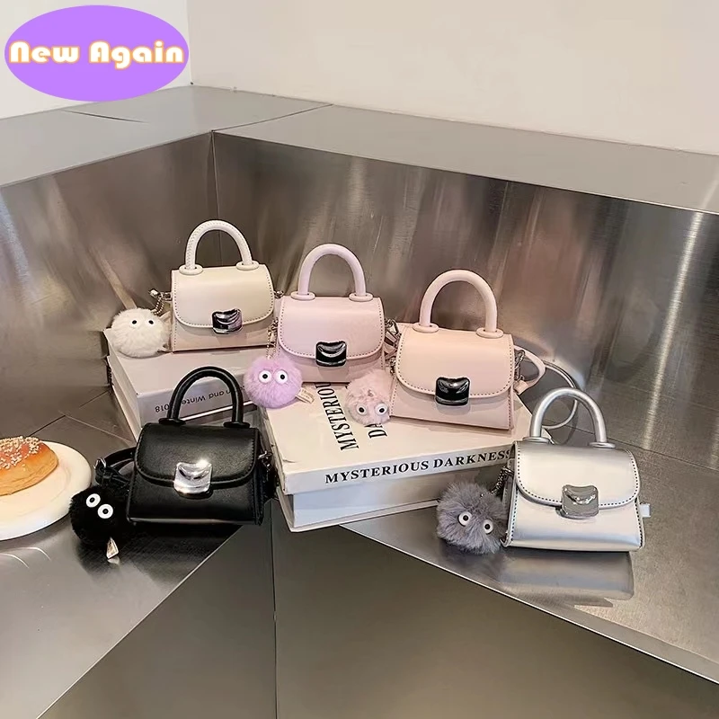 Children's Small popular hand bags girls 2024 summer new fashion totes crossbody bag Womans simple lipstick purse handbags NA039