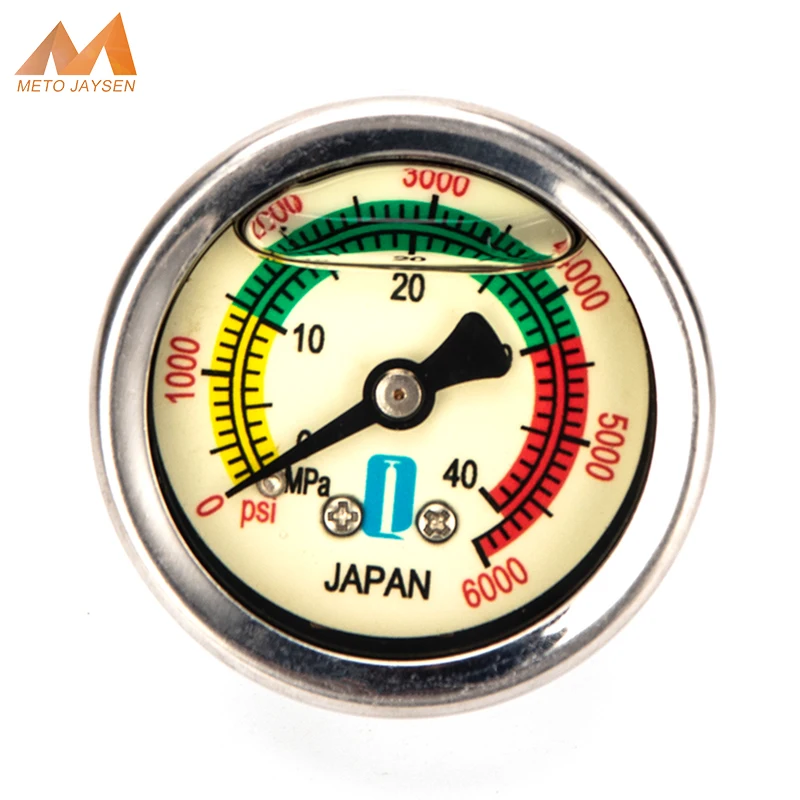 

40mm Pump Scuba Manometer Pressure Gauge M10x1 Thread 1.5 Inch Pressure Gauge Oil Filled Shock-proof 40Mpa