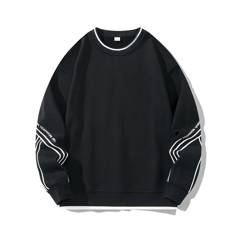 

Autumn Street Casual Sweatshirts Men Hoodies 2024 Pullover Streetwear Solid Hoodie Hiphop Basic Hoodies Man Stripe Print Top