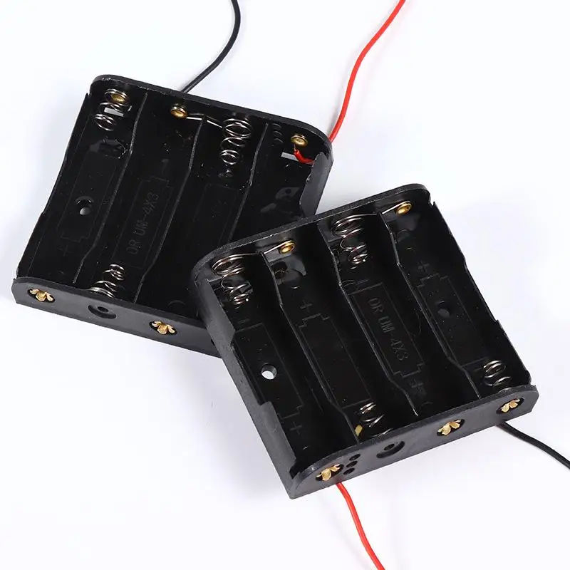1Pcs Battery Holder AA Battery Storage Case Battery Box With Leads For 1 2 3 4 Slots AA Battery Box DIY Accessories