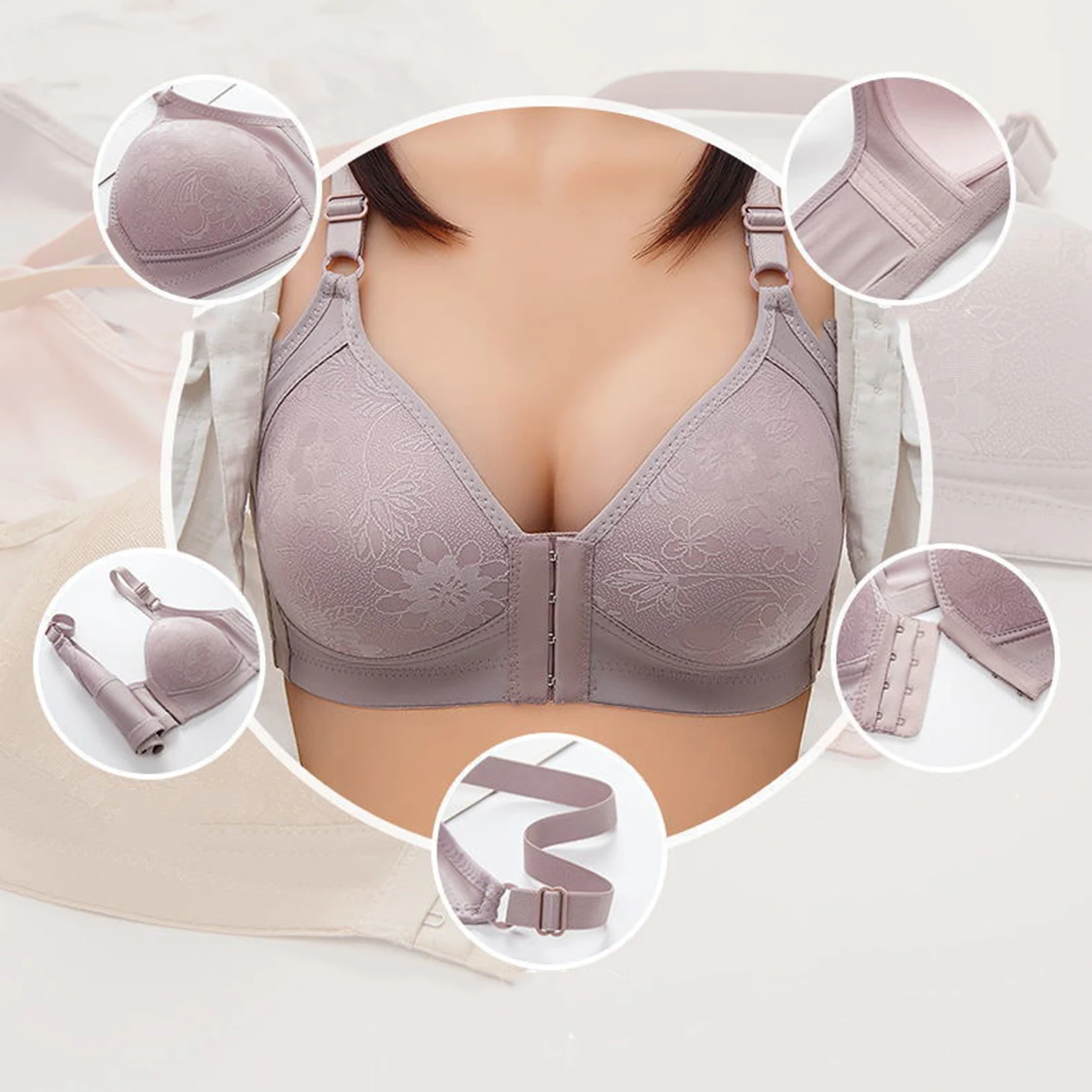 Compression Wirefree Push up Bra Soft Comfortable Elderly Bra for Sports Yoga Daily Wear School NIN668