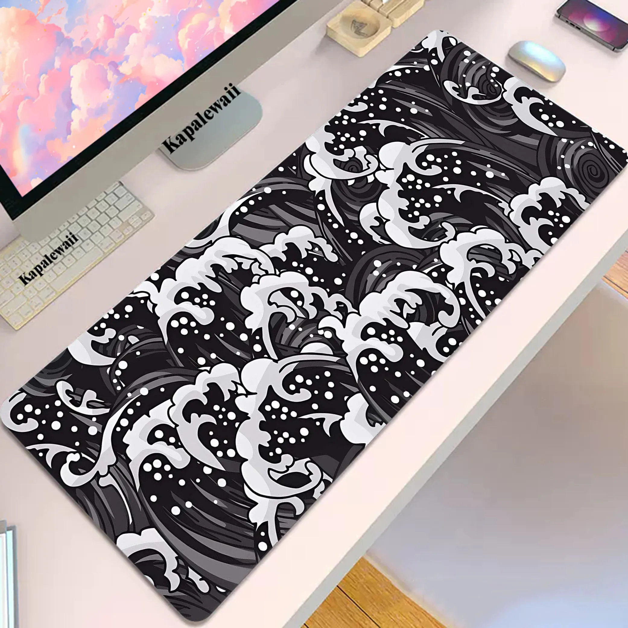Imagem -04 - Grande Onda Off Gaming Mousepad Acessórios Gamer Velocidade Almofadas do Teclado Mouse Pad do Computador Bloqueio Edge Mat Grande Xxl