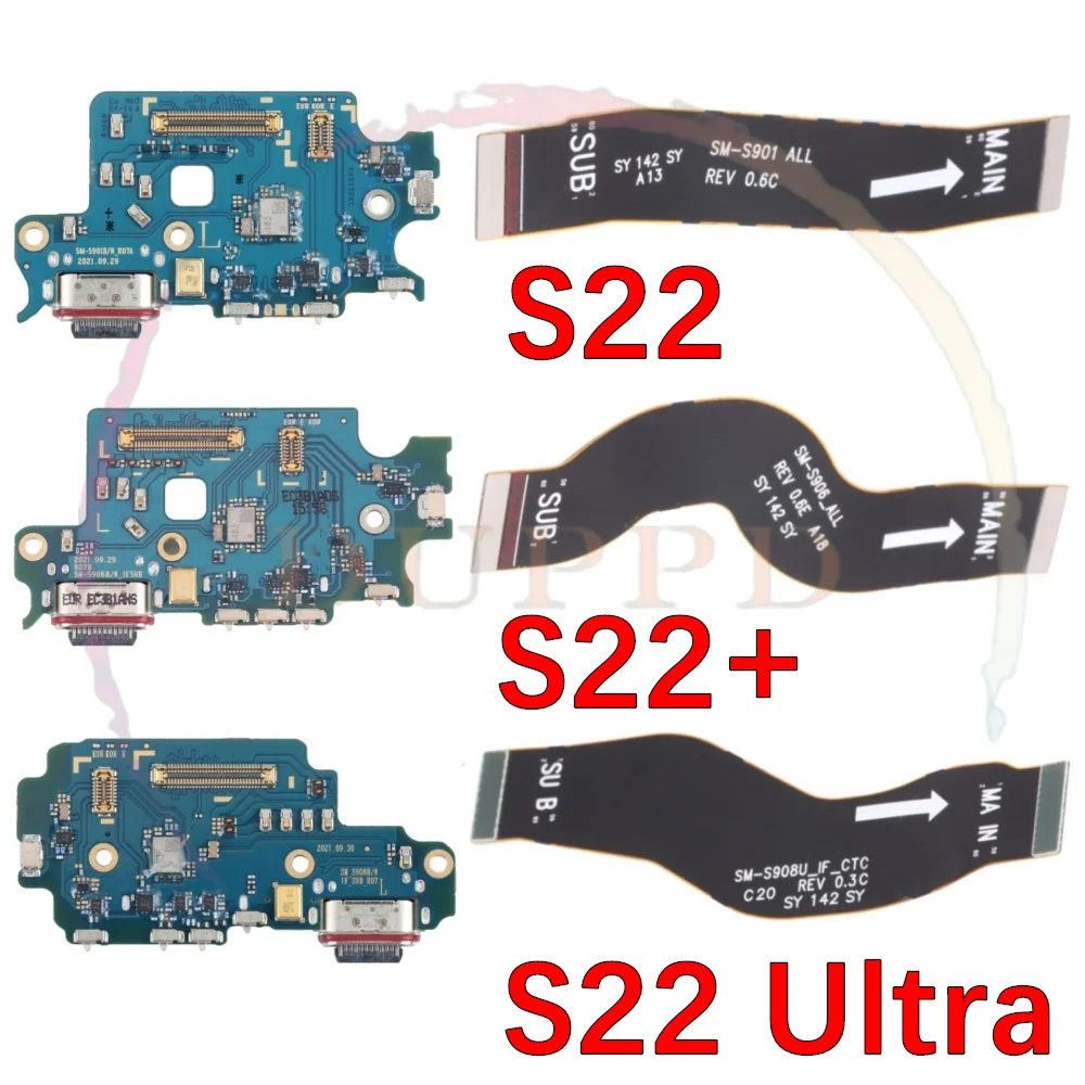 USB Port Charging Board Dock Connector Charger For Samsung Galaxy S22 Ultra S22+ S901 S906 S908 Motherboard Flex Cable