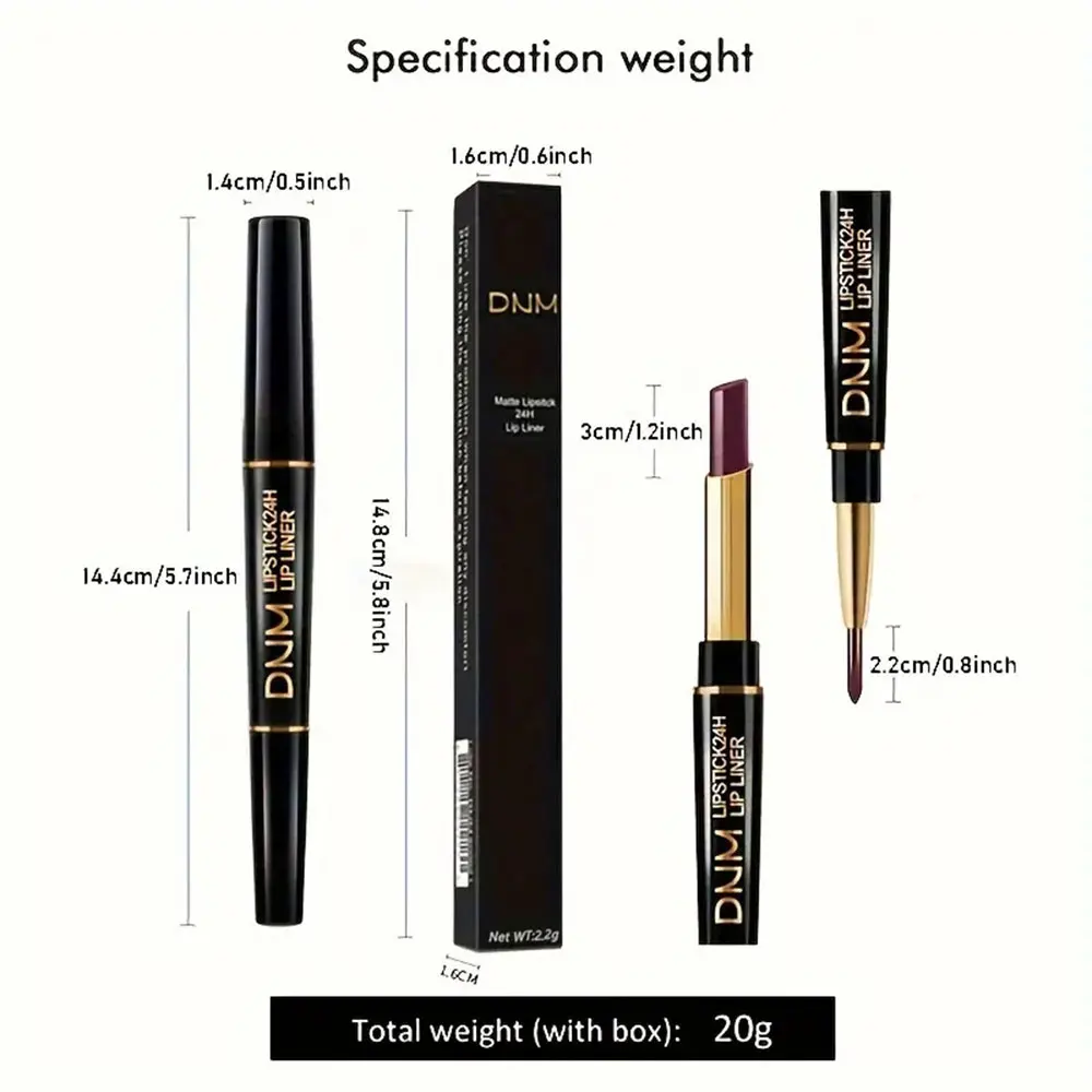 Double-ended Non-stick Cup Long Lasting Lipstick Lip Liner High Pigmented Waterproof Valentine\'s Day Gifts