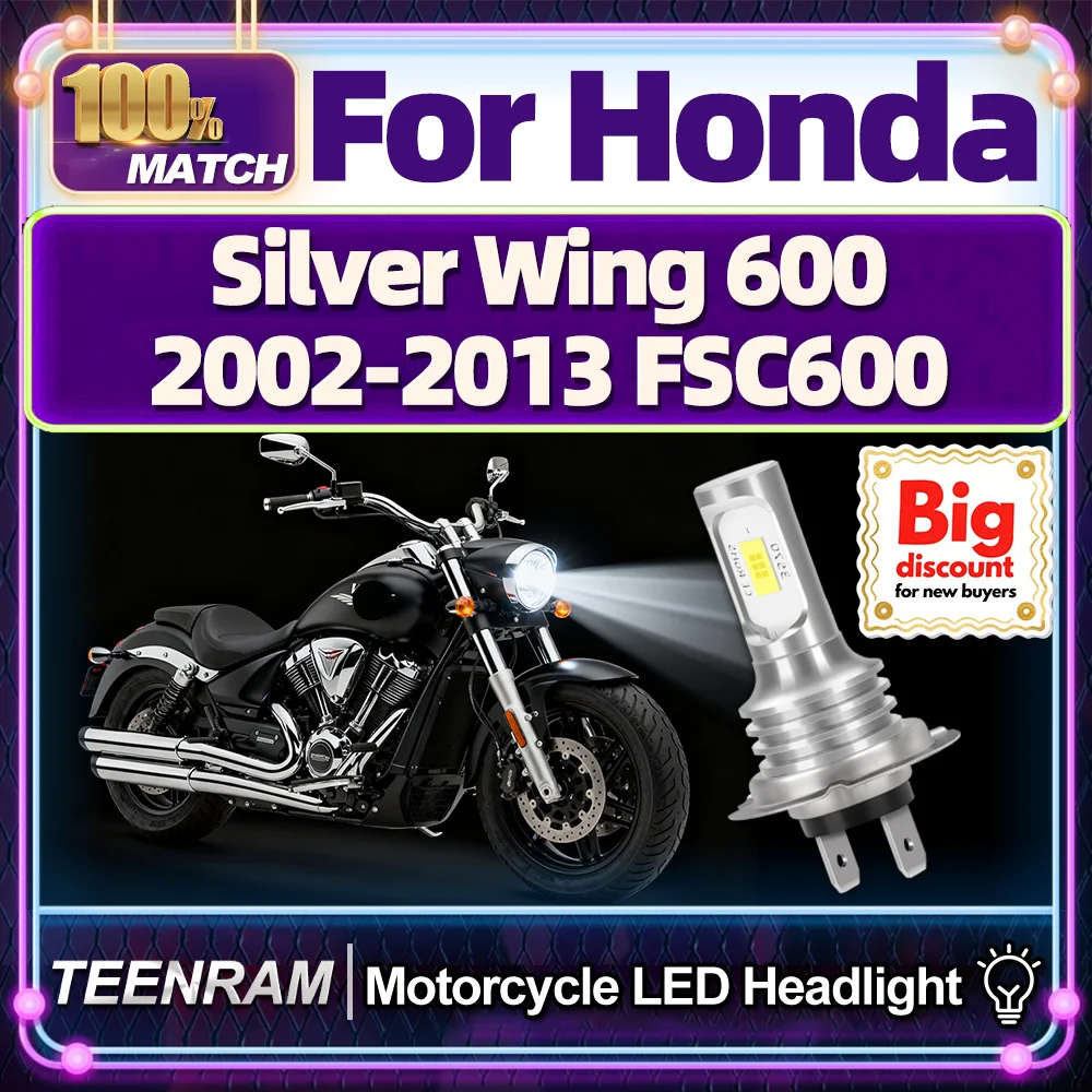 

TEENRAM для Honda Silver Wing 600 2002-2013 FSC600 1X мотоциклетные светодиодные лампы для фар Plug and Play Hi/Lo мото фары ампулы