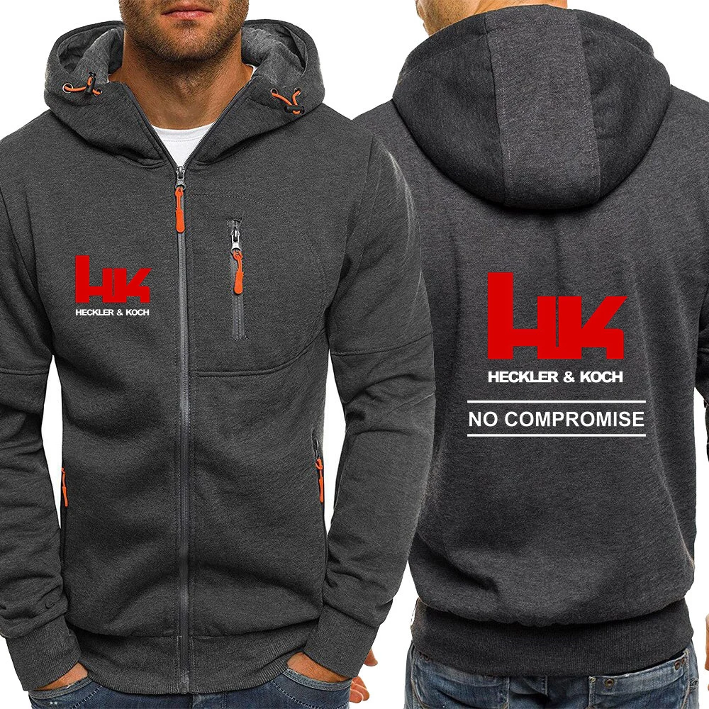 2025 Spring And Autumn Man's Hk Heckler Koch No Compromise Logo Print Padded Skin-Friendly Comfortable Coat Hoodies Jacket view 2