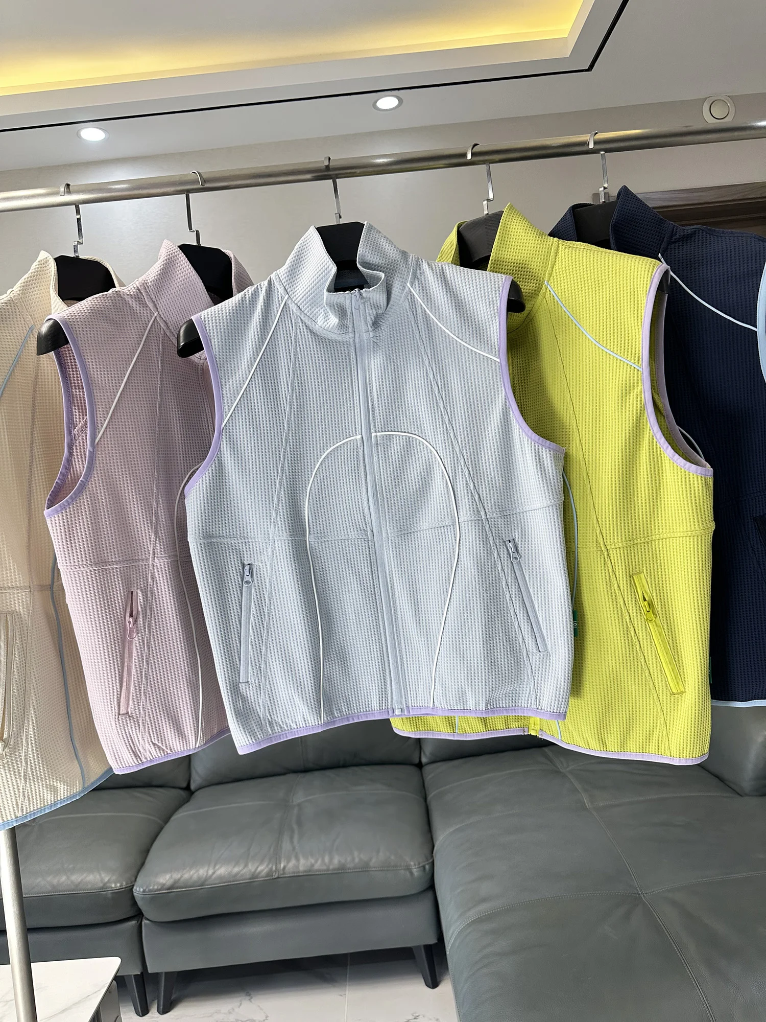 Unisex Outdoor Climbing Cycling Waffle Texture Vest Moisture Wicking Breathable Sun Protection UV Resistant Standard Fit Vest