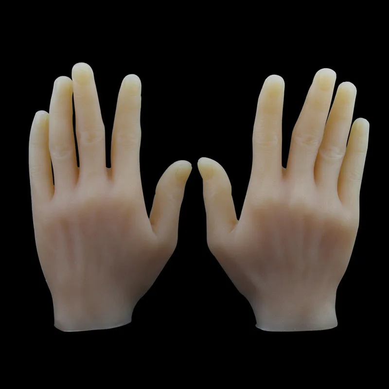 1Pc Zachte Praktijk Handmodel 3d Siliconen Flexibele 1:1 Volwassen Links/Rechts Nep Mannequin Nep Hand Salon Kunst Training Display Tool