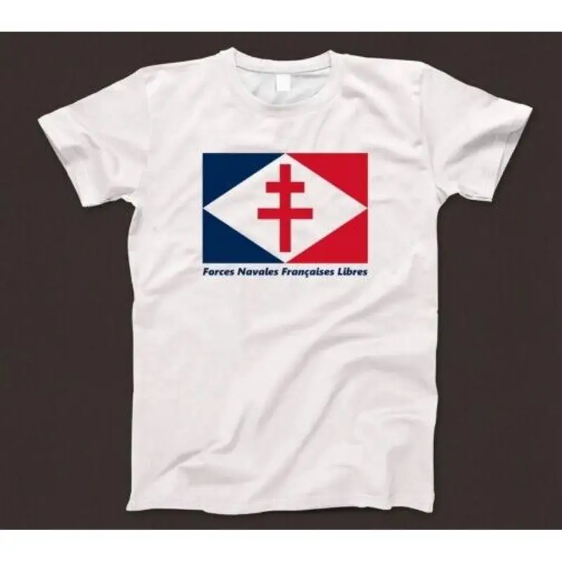 Free France Naval Forces T Shirt Cross Of Lorraine Flag Jack Third Republic 930