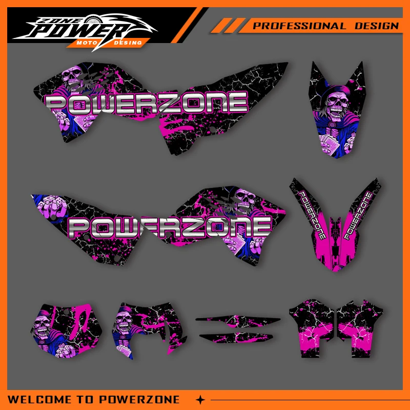 

POWERZONE For KTM SXF 2007 2008 2009 2010 EXC 2008 2009 2010 2011 Motocross Graphics Background Sticker Decal Kits Customized