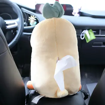 Roztomilá kreslená zvířátka, plyšový králík, panda, kachna, medvěd, krabička na ubrousky do auta, popelnice 8 nejlepší prodej držák na kapesníky plyšové zvířátko - №6