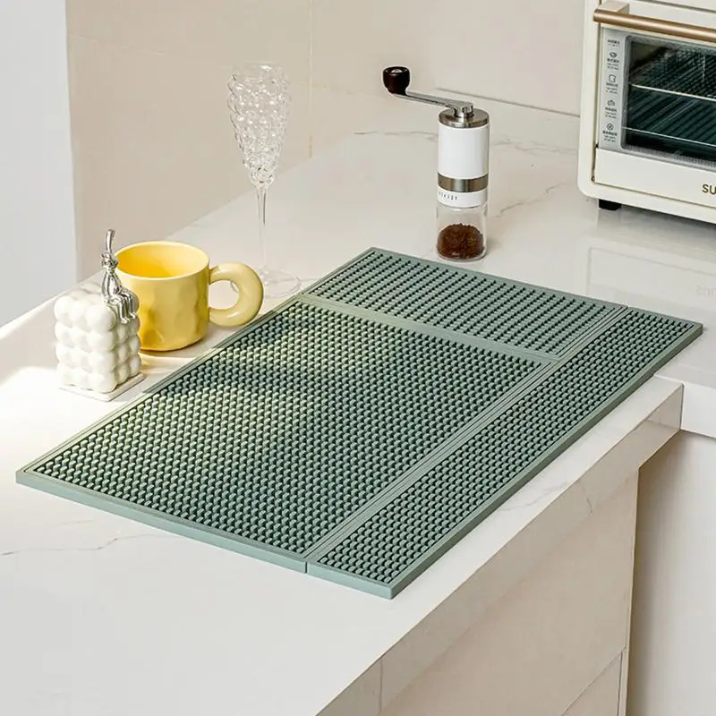 Silicone Bar Mat Anti-Slip Draining Coffee Mat Heat-Insulating Household Filter Mat Combination Type Drain Pad Easy Clean