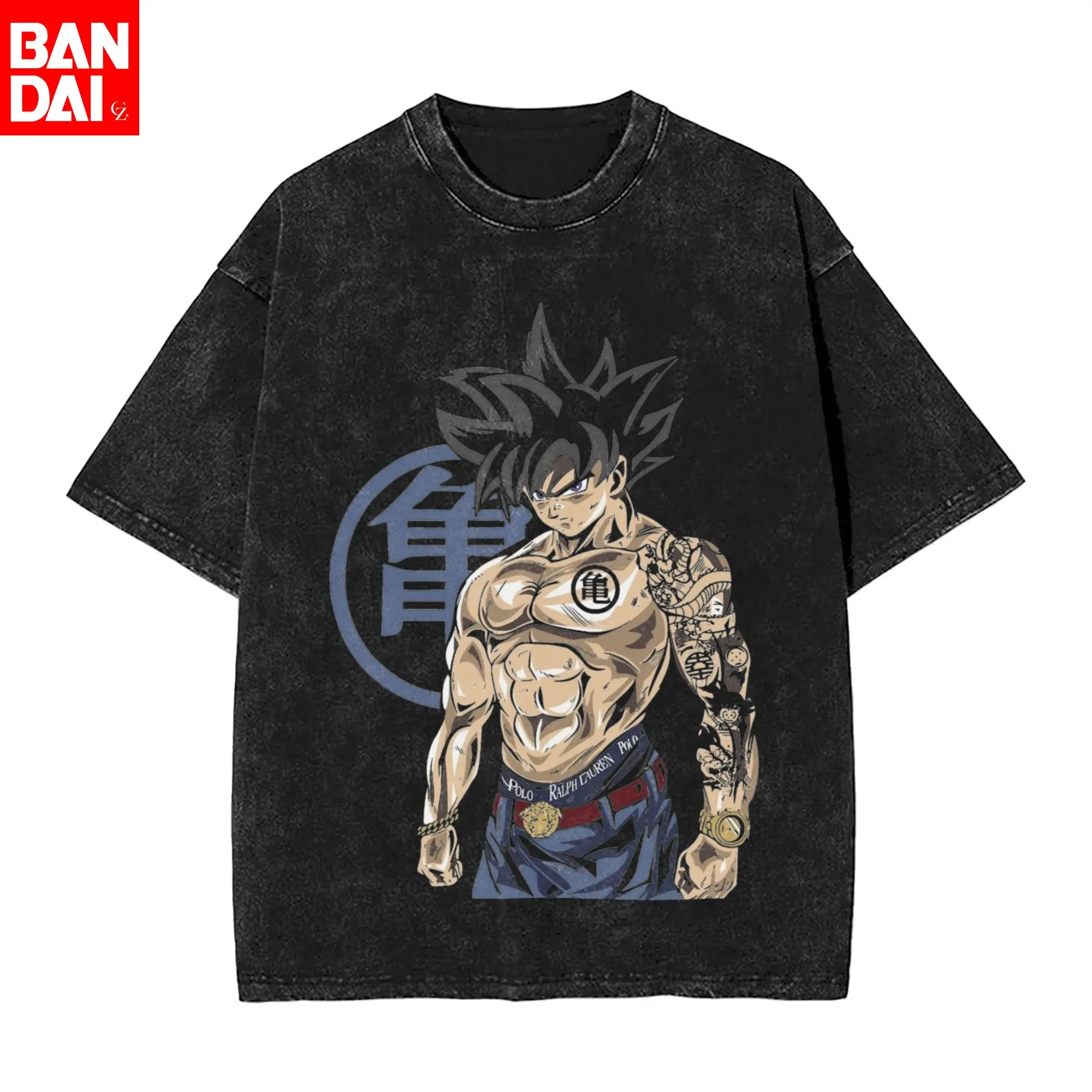 

Футболка Dragon Ball Z Gohan Beast Mode для мужчин, ретро-футболка из выстиранного хлопка, оверсайз, с аниме-графикой, уличная одежда, летняя футболка