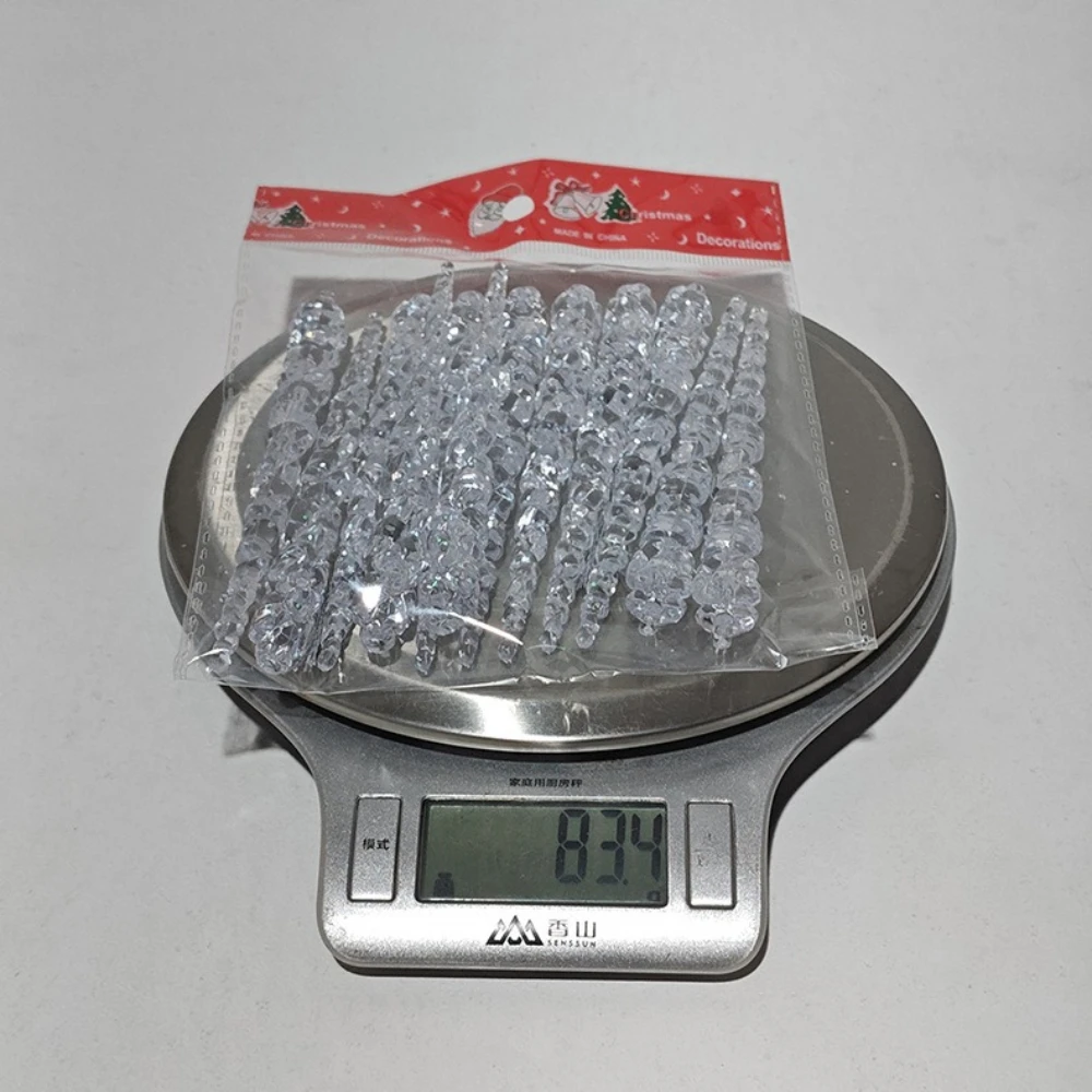 

12pcs/set Celebration Decorations Transparent Ice Floes Acrylic Transparent Ice Cones Ice Sticks Christmas Tree Ornaments